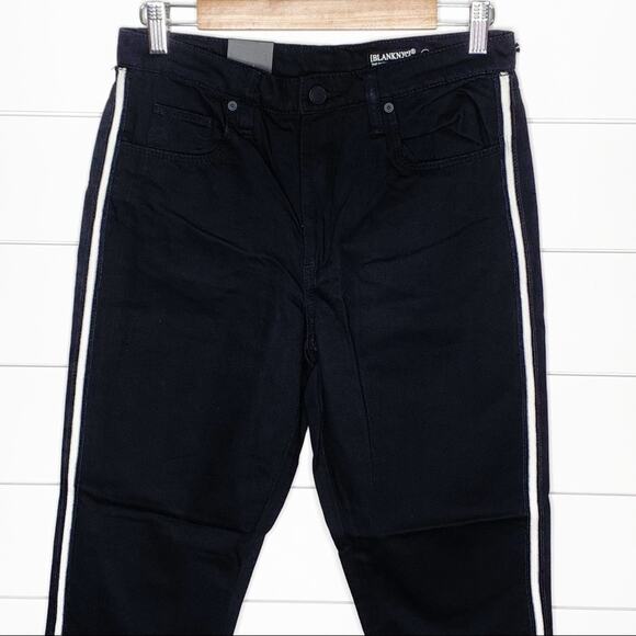 BLANKNYC High Waist Striped Tapered Cropped Jeans Black Size 28 - Picture 3 of 11